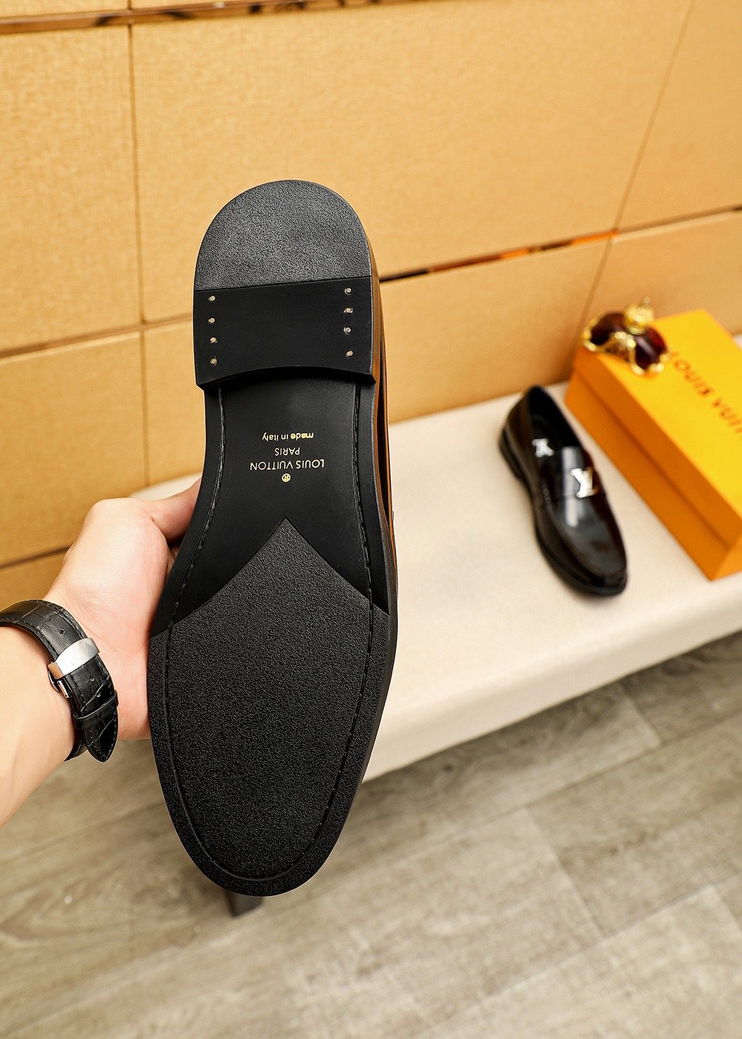Louis Vuitton Polished Leather Loafers — back
