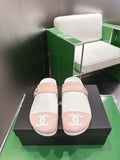 Chanel Quilted Closed-Toe Slide Sandals — hero