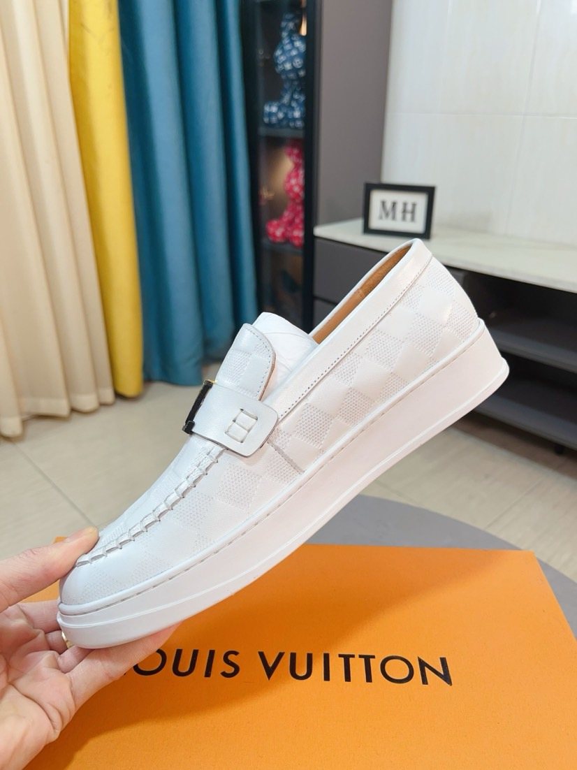 Louis Vuitton Check-Pattern Loafers — model