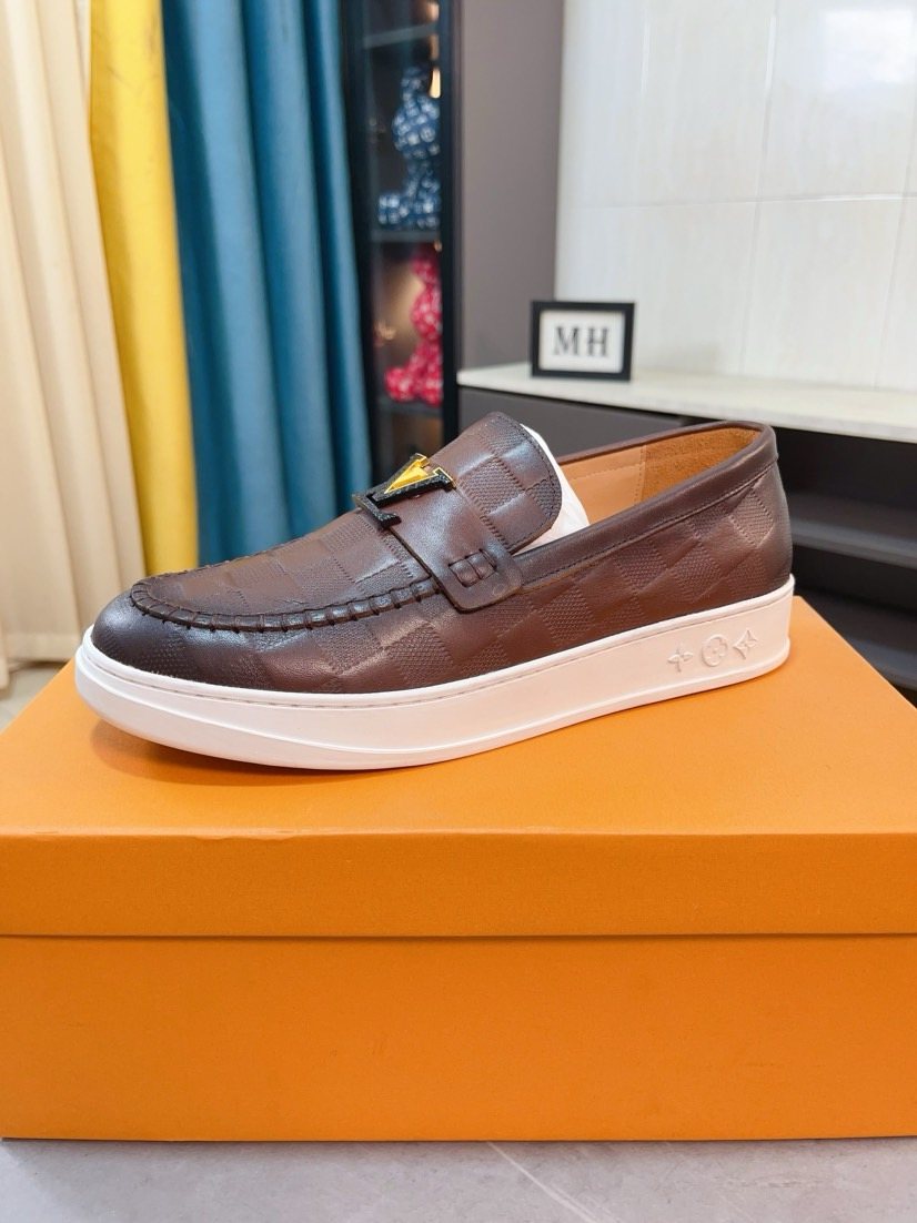 Louis Vuitton Check-Pattern Loafers — side