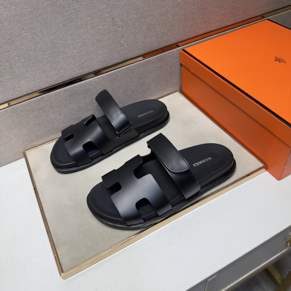 Hermès H-Cutout Open-Toe Sandals — side