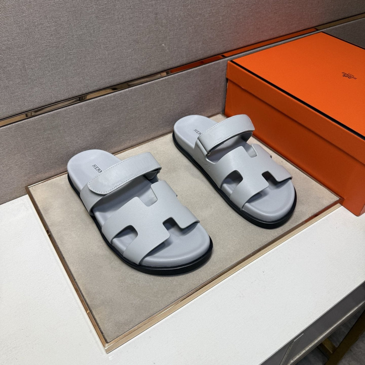 Hermès H-Cutout Open-Toe Sandals — front