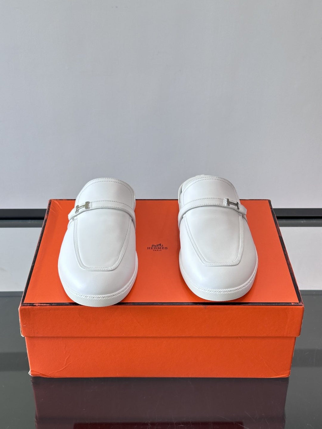 Hermès H-Accent Slip-On Mules — side
