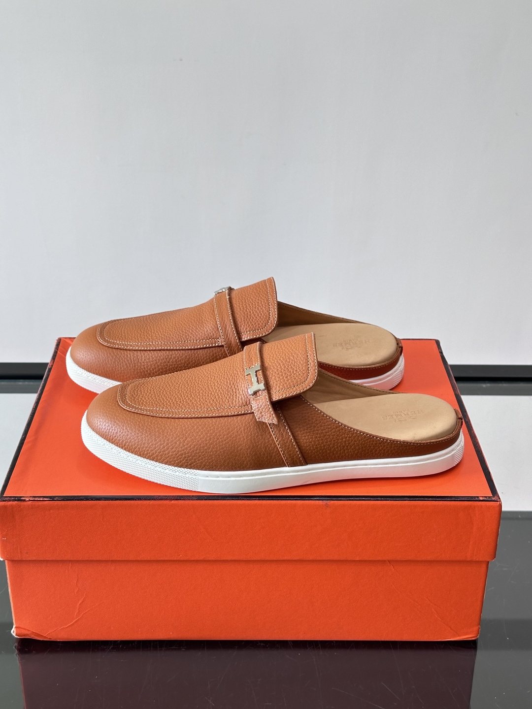 Hermès H-Accent Slip-On Mules — side