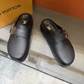 Louis Vuitton Textured Buckle Mule Sandals — hero