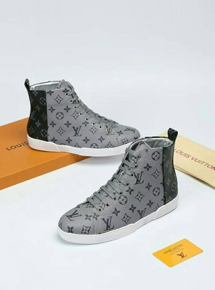 Louis Vuitton Monogram-Pattern High-Top Sneakers — side