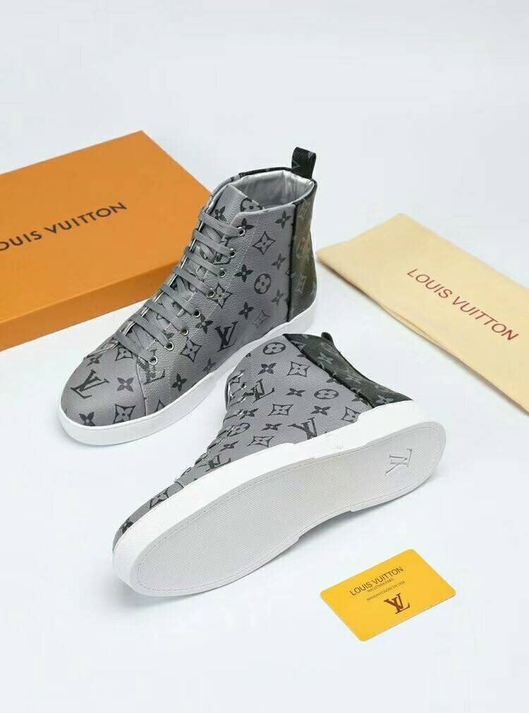 Louis Vuitton Monogram-Pattern High-Top Sneakers — side