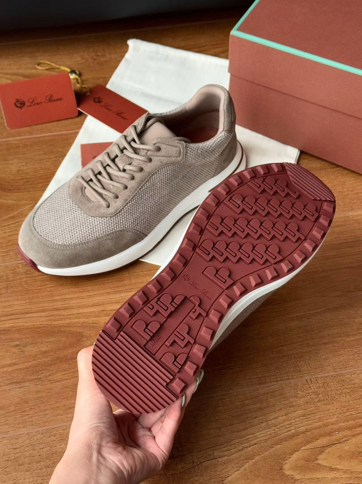 Loro Piana Week End Walk Knit Sneaker — side