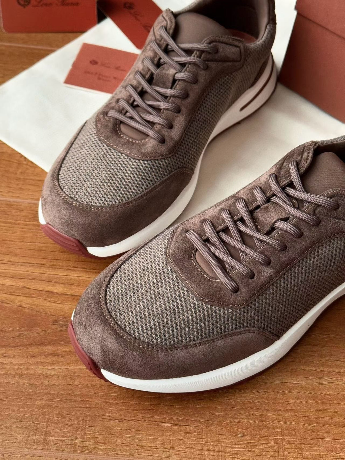 Loro Piana Week End Walk Knit Sneaker — detail