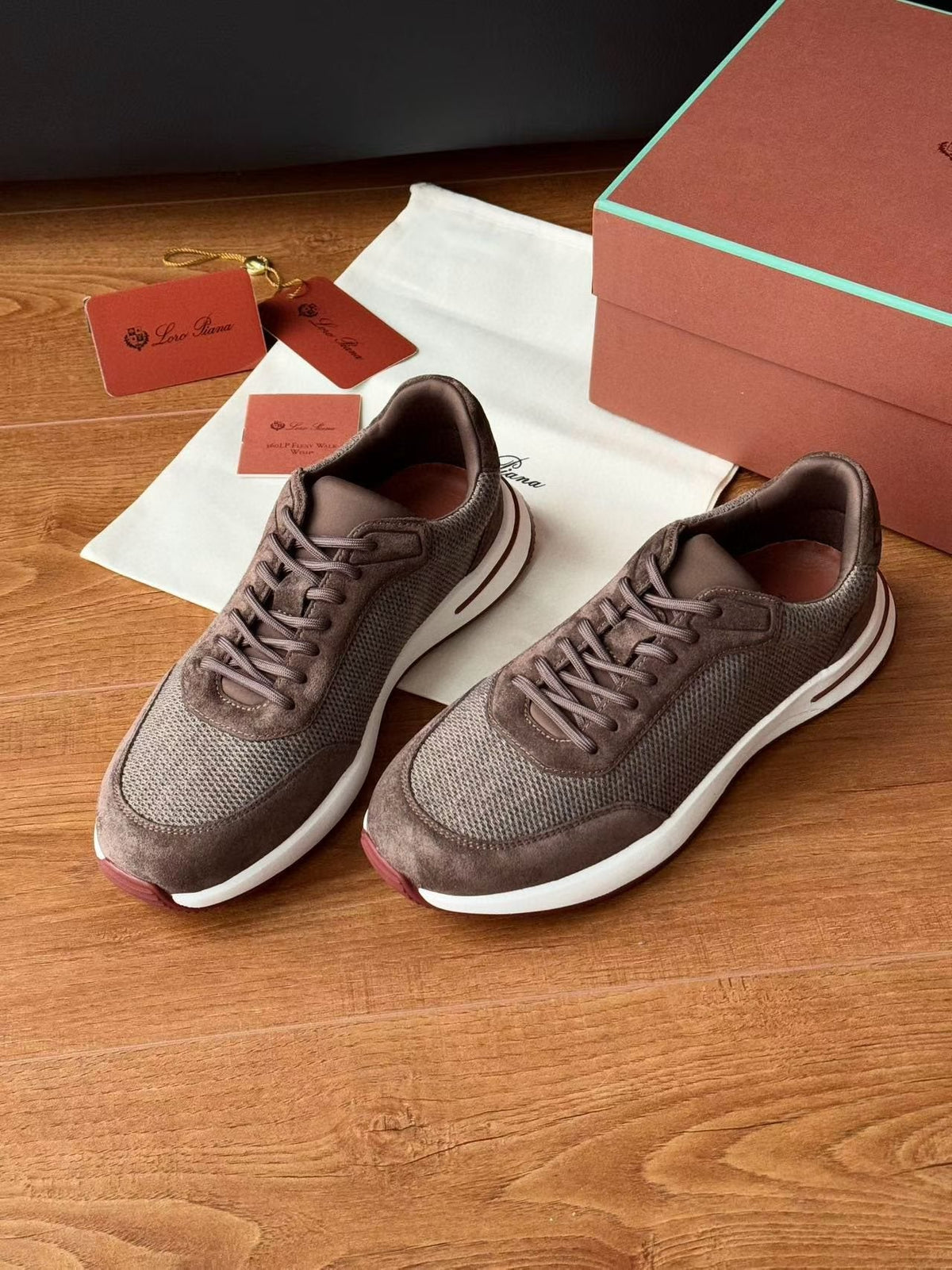 Loro Piana Week End Walk Knit Sneaker — front