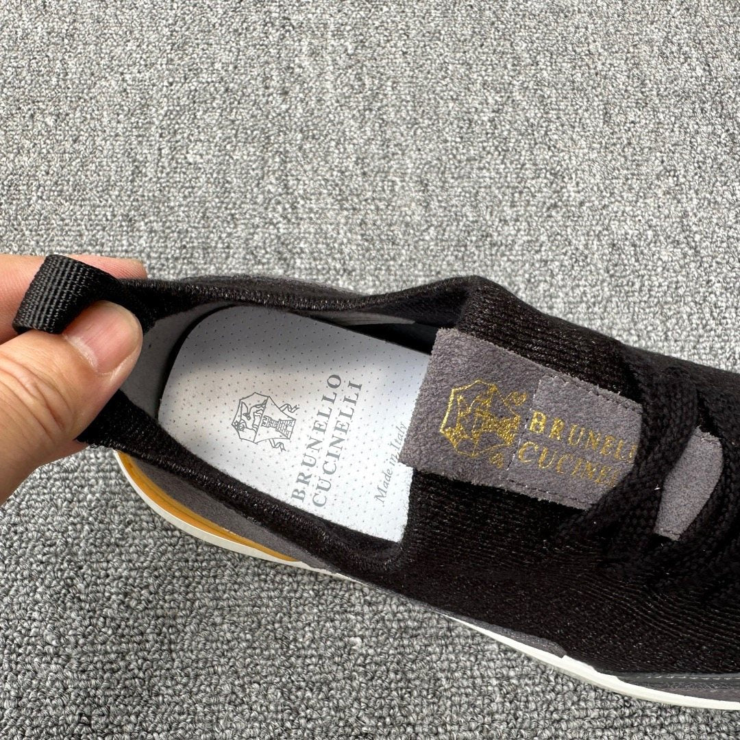 Brunello Cucinelli Knit Low-Top Sneakers — side