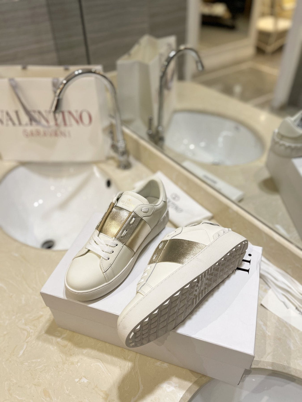 Valentino Studded Low-Top Sneakers — side