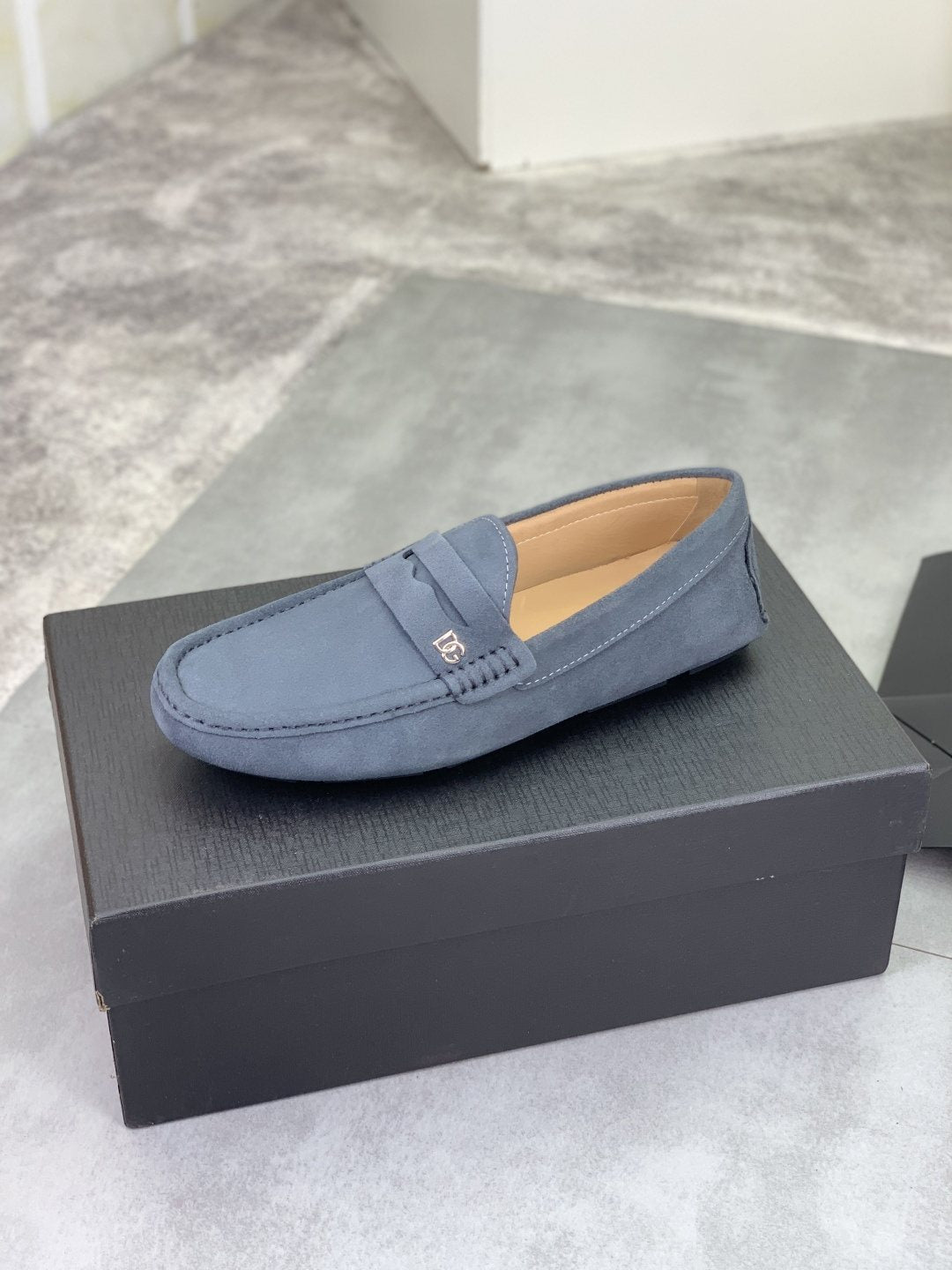 Dolce & Gabbana Men's Stitched-Toe Driving Loafers — side