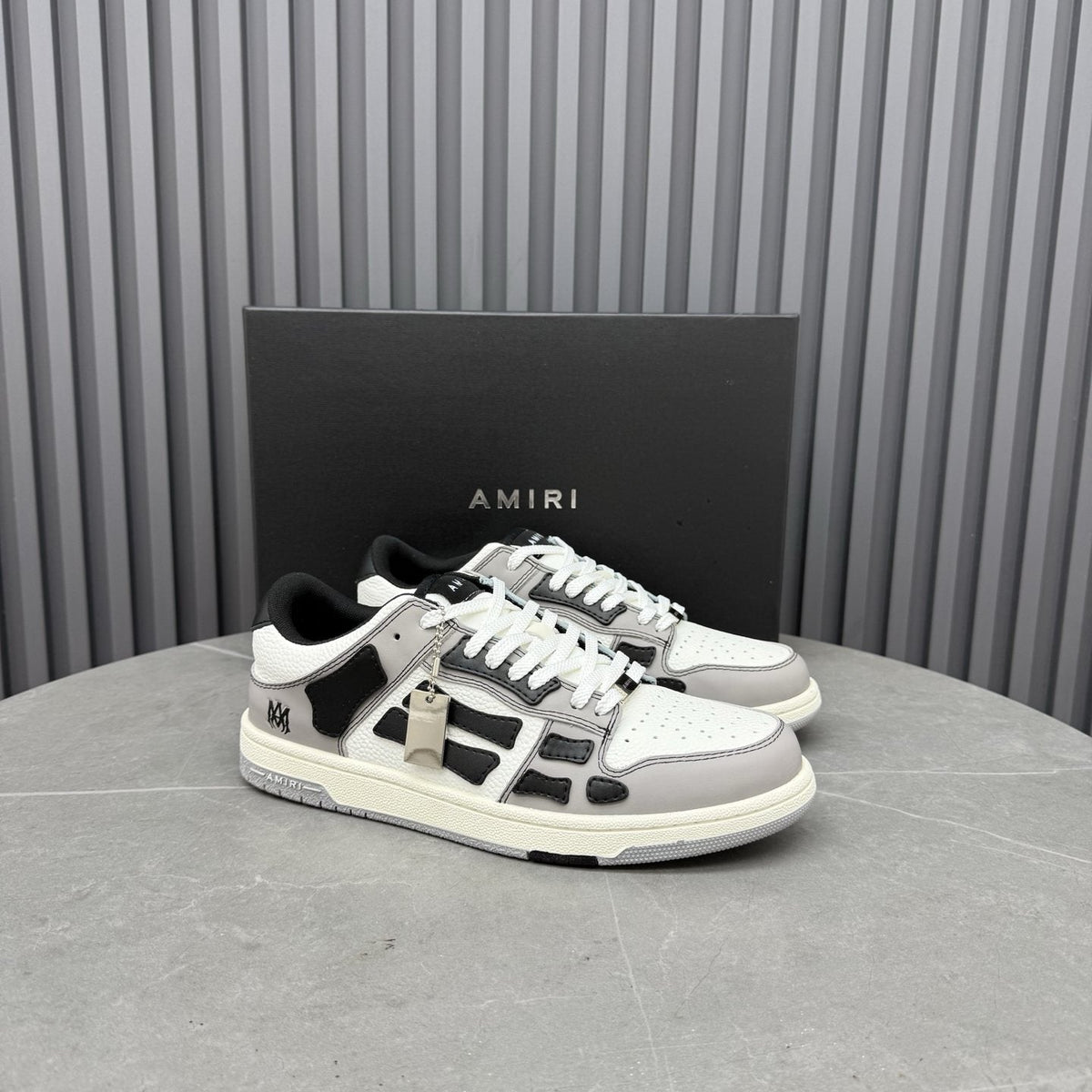 AMIRI Mint Green Paneled Low-Top Sneakers — front