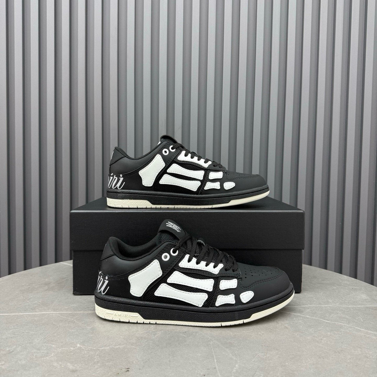 AMIRI Mint Green Paneled Low-Top Sneakers — side