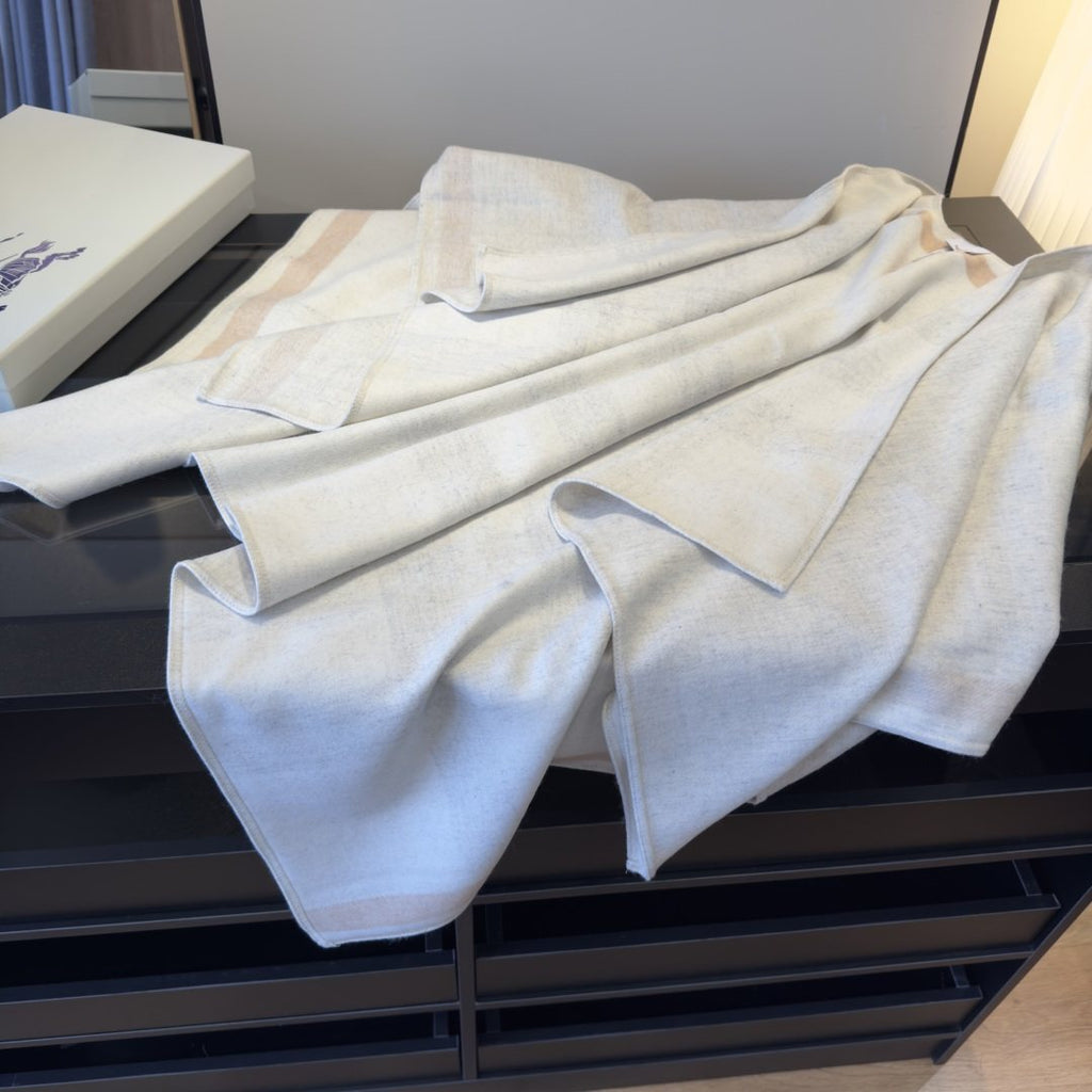 Burberry Reversible Plaid Cape Wrap — front