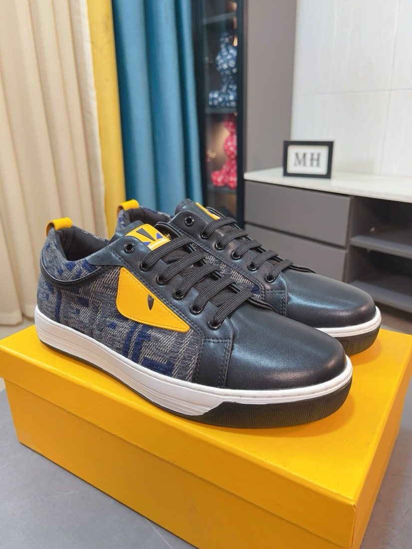 FENDI Patterned Panel Low-Top Sneakers — model