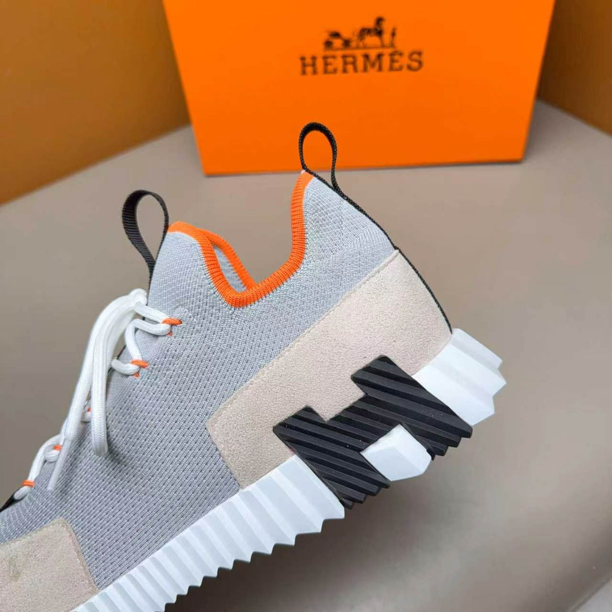 Hermès Layered Knit Sneakers — detail