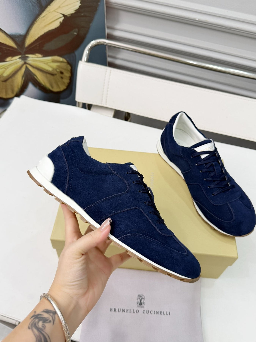 Brunello Cucinelli Paneled Low-Top Sneakers — model