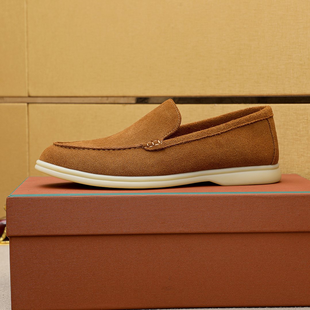 Loro Piana Suede Slip-On Loafers — side
