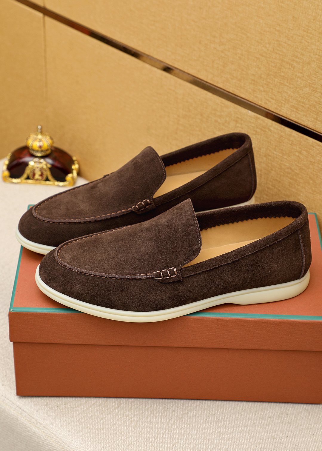 Loro Piana Suede Slip-On Loafers — side