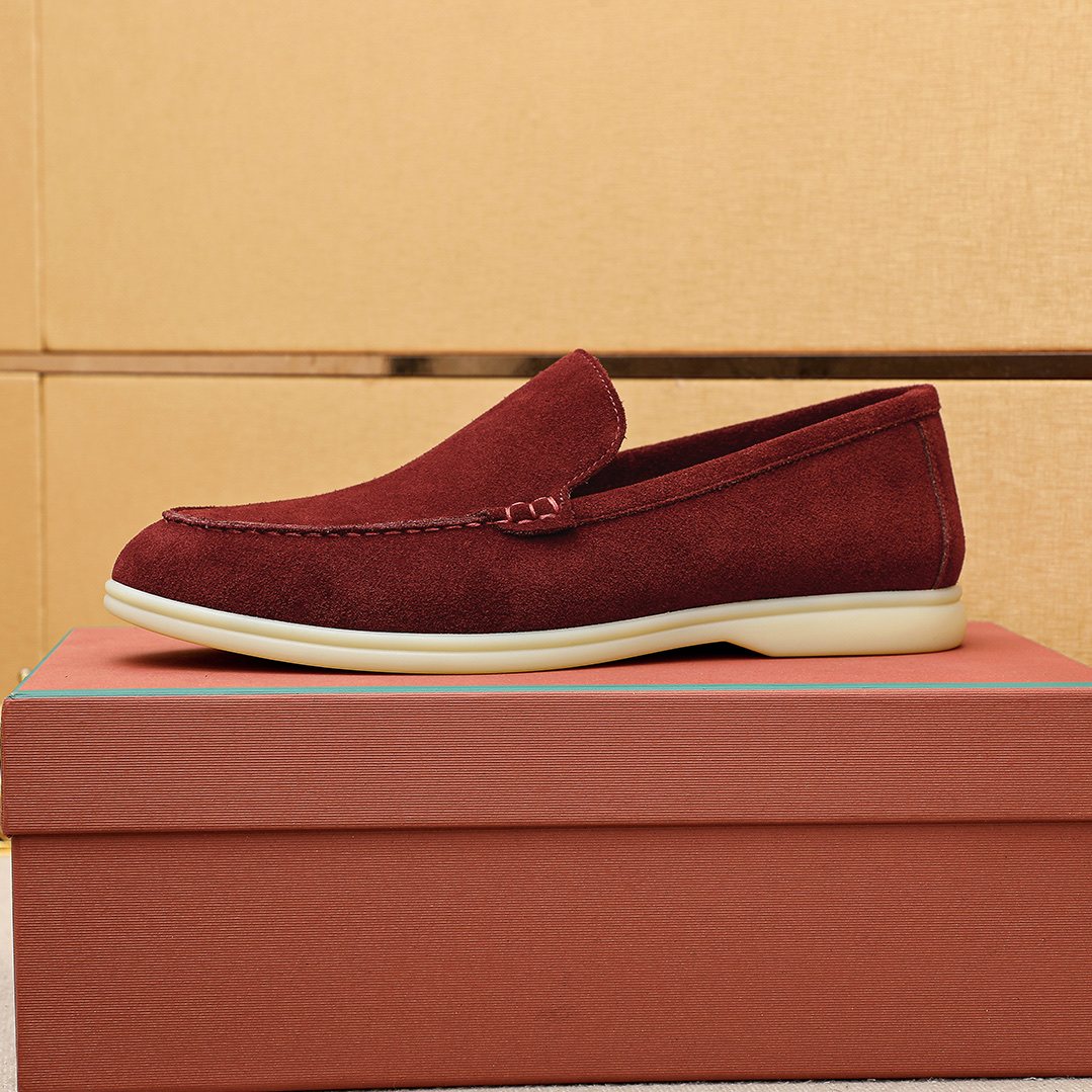 Loro Piana Suede Slip-On Loafers — side