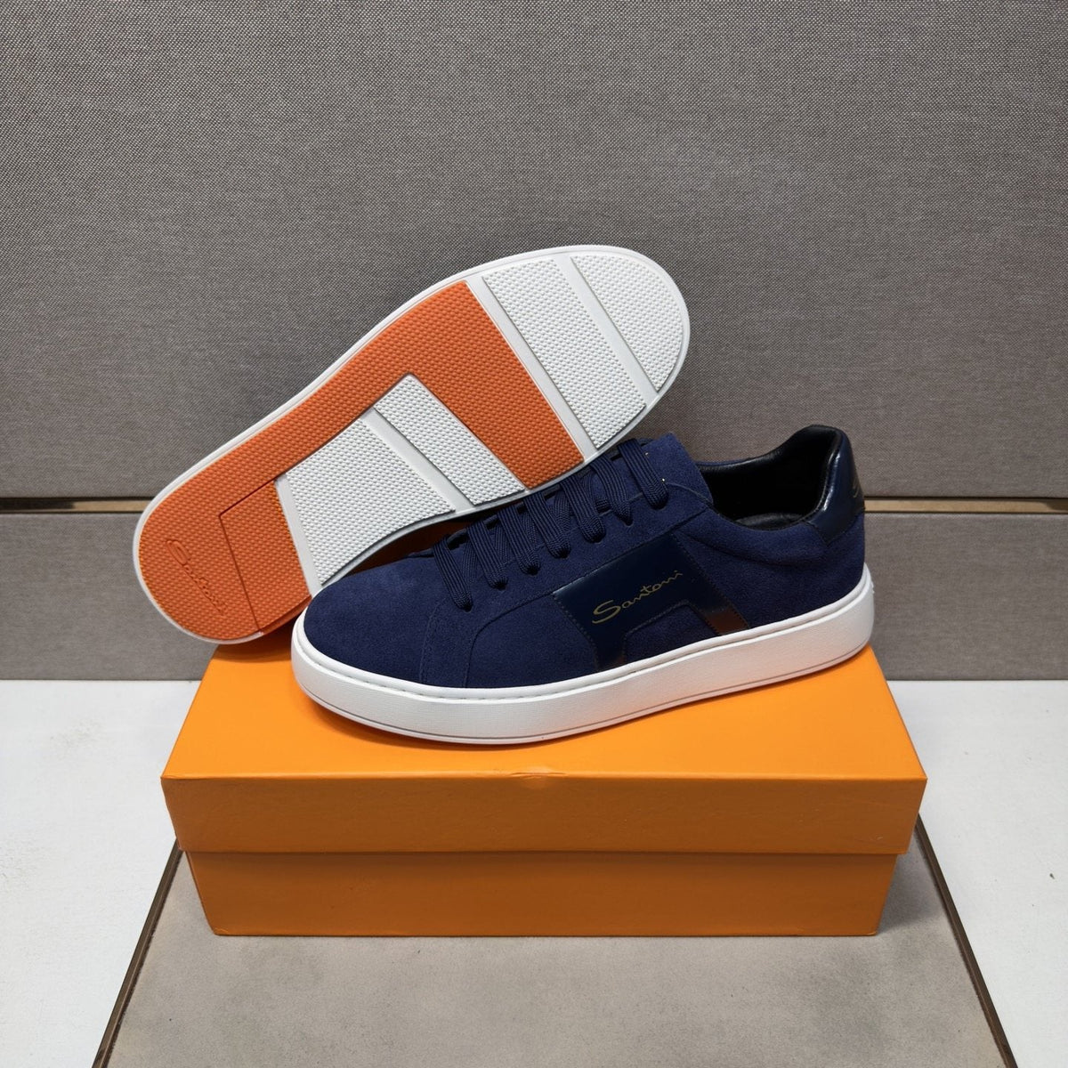 Santoni Paneled Low-Top Sneakers — side