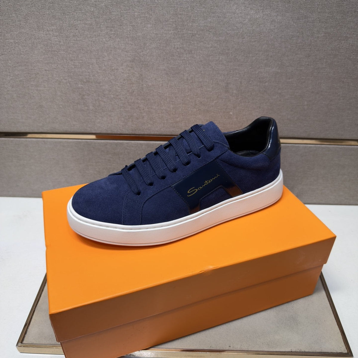 Santoni Paneled Low-Top Sneakers — side