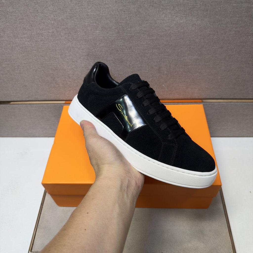 Santoni Paneled Low-Top Sneakers — model