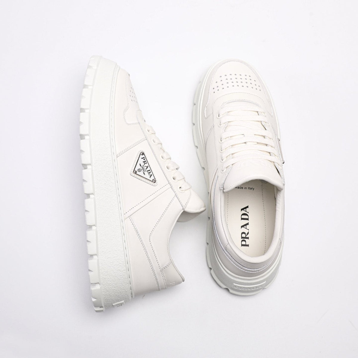 PRADA Triangle Plaque Low-Top Sneakers — side