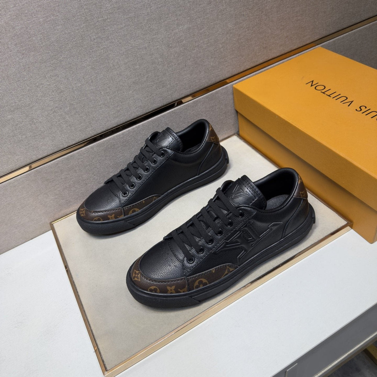 Louis Vuitton Monogram Accent Low-Top Sneakers — front