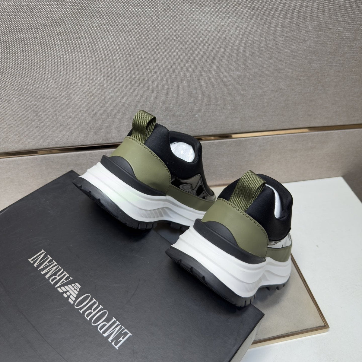 Armani Chunky Sole Slip-On Sneakers — front