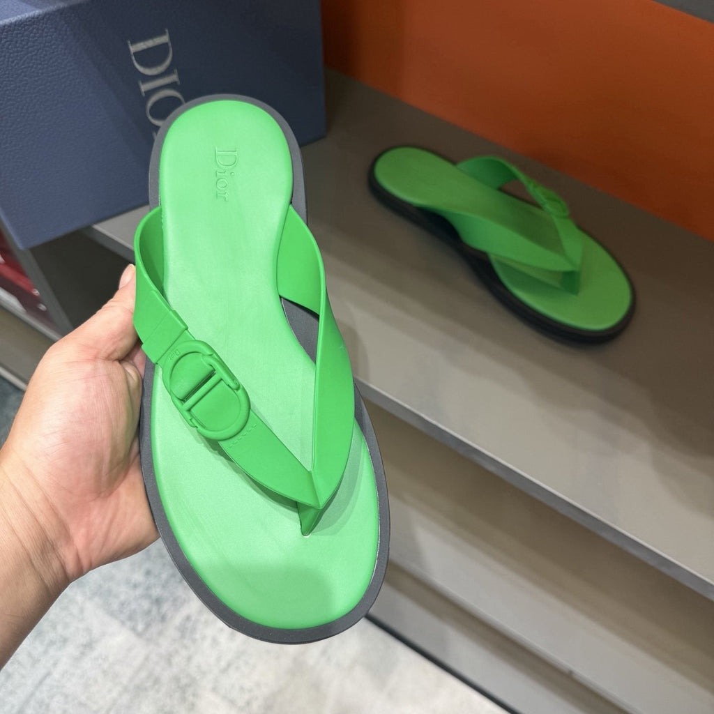 Dior Thong Sandals with Circular Strap Accent — model