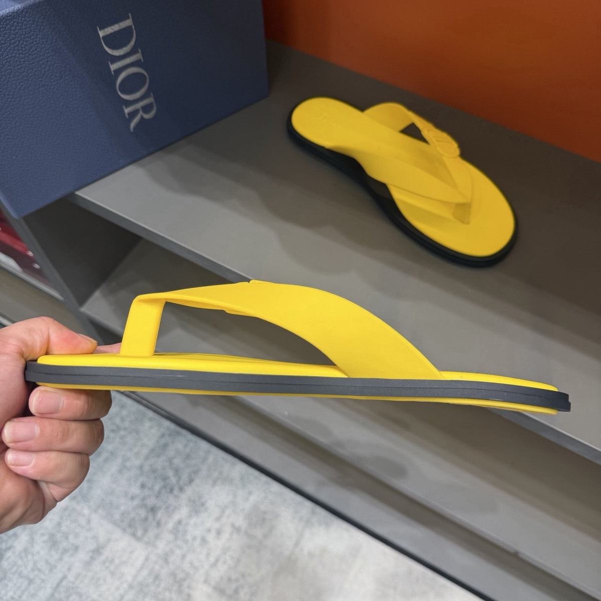 Dior Thong Sandals with Circular Strap Accent — side