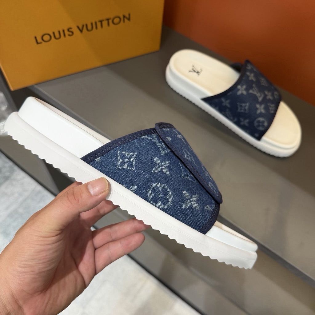 Louis Vuitton Monogram-Patterned Slide Sandals — side