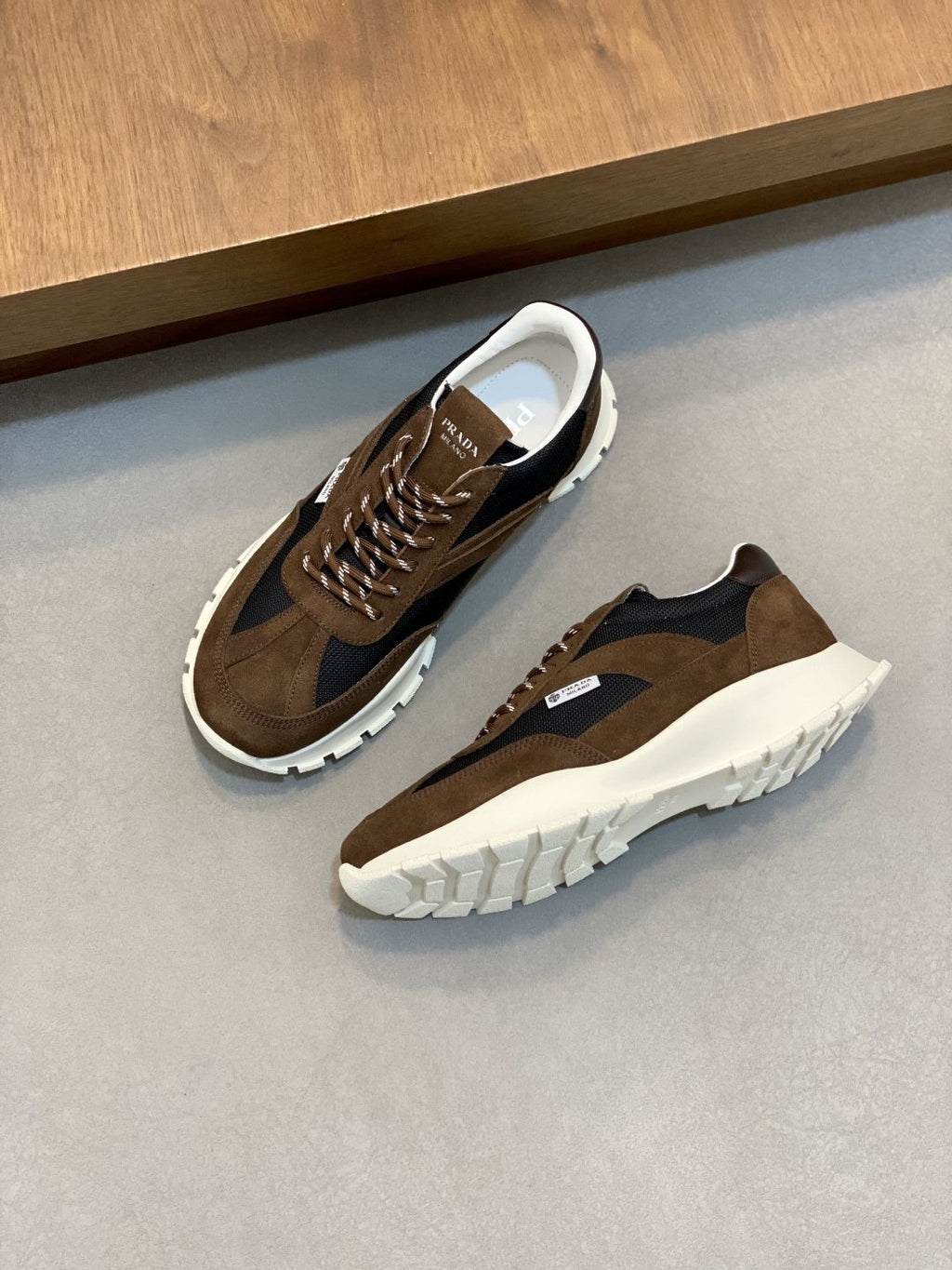 Prada Geometric Panel Sneakers — front