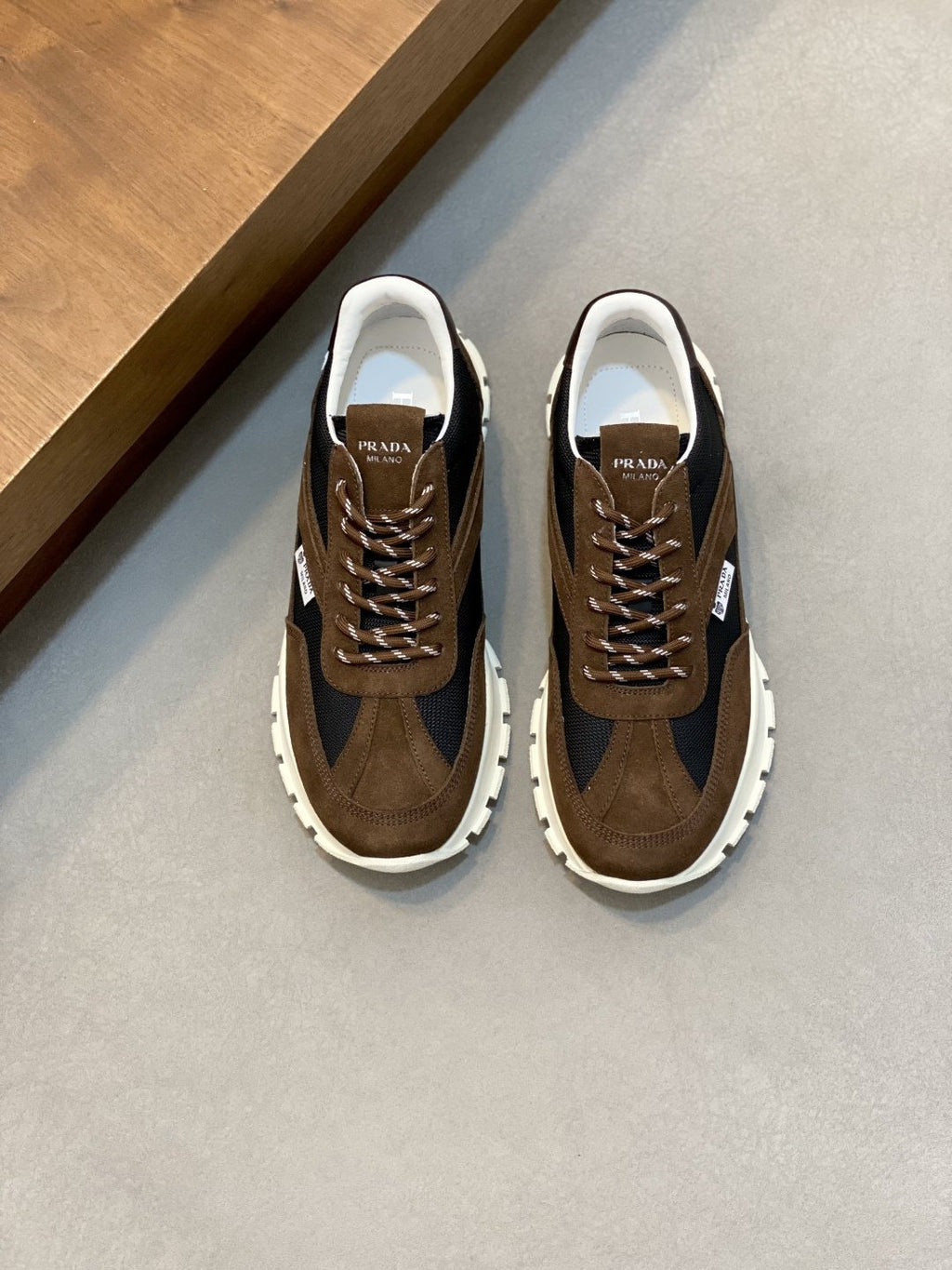 Prada Geometric Panel Sneakers — front