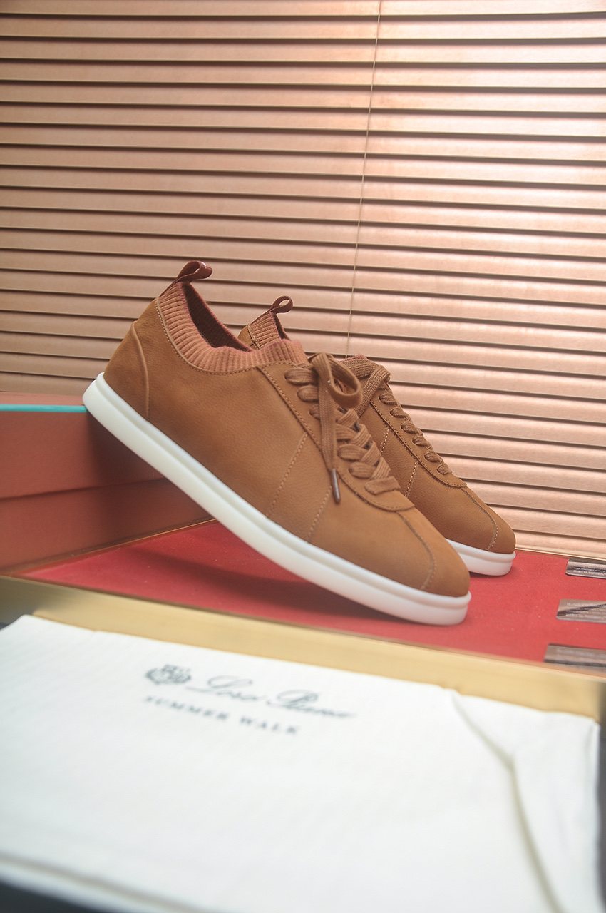 Loro Piana Low-Top Lace-Up Sneakers — side