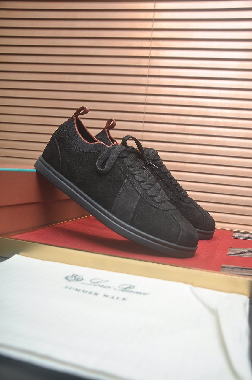 Loro Piana Low-Top Lace-Up Sneakers — front