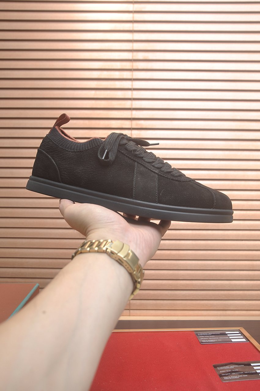 Loro Piana Low-Top Lace-Up Sneakers — side
