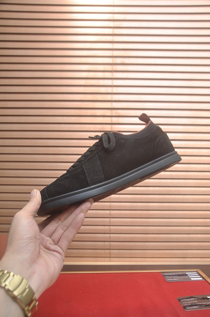 Loro Piana Low-Top Lace-Up Sneakers — side