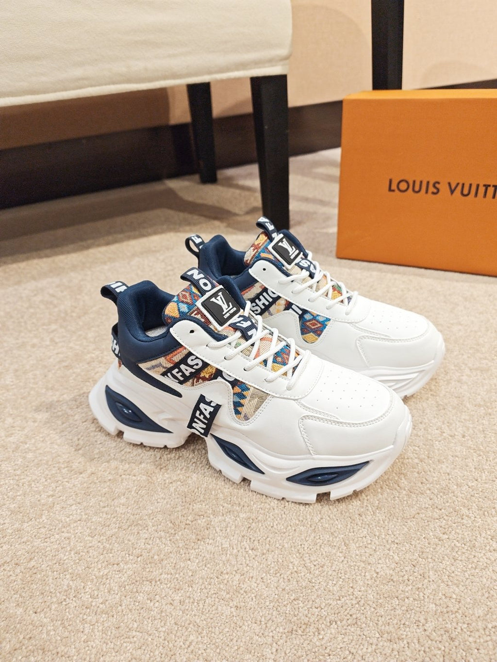 Louis Vuitton Paneled Chunky Sole Sneakers — front