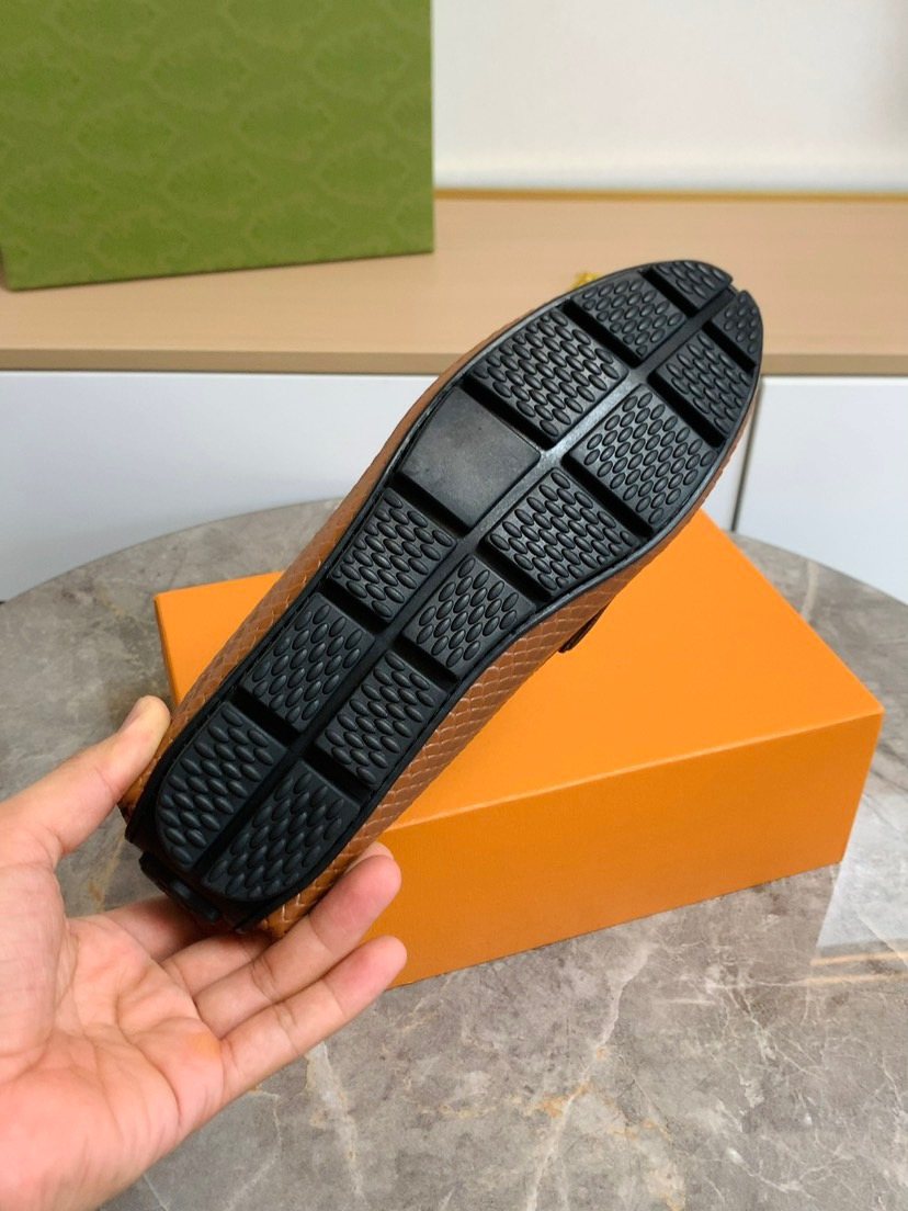 Louis Vuitton Textured Penny Loafers — back