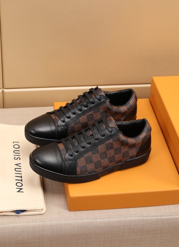 Louis Vuitton Checkered Leather Low-Top Sneakers — hero