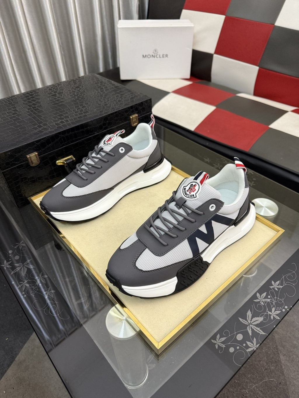 MONCLER Color-Block Low-Top Sneakers — front