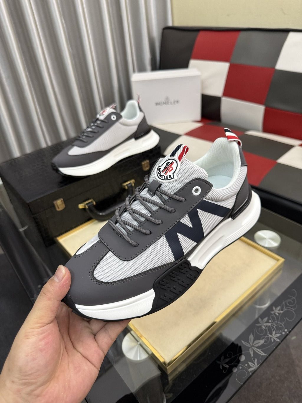MONCLER Color-Block Low-Top Sneakers — side