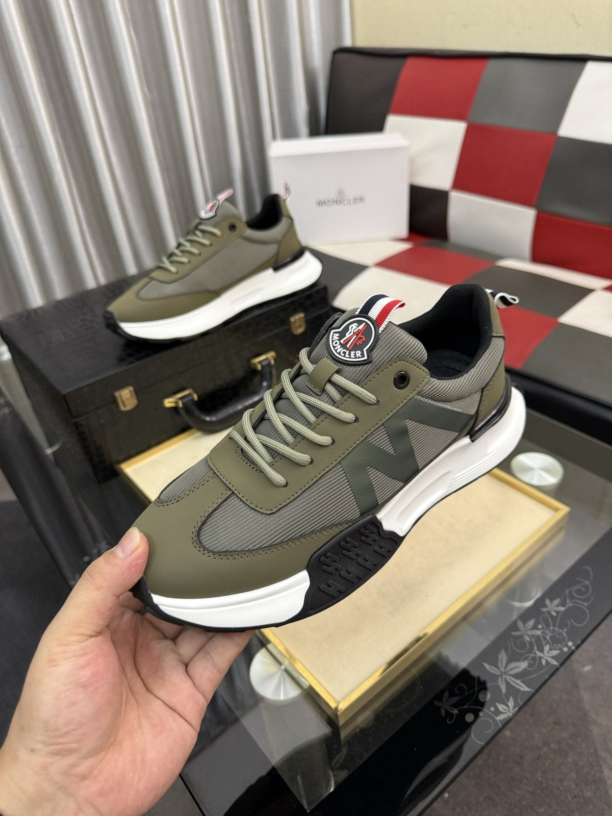 MONCLER Color-Block Low-Top Sneakers — side