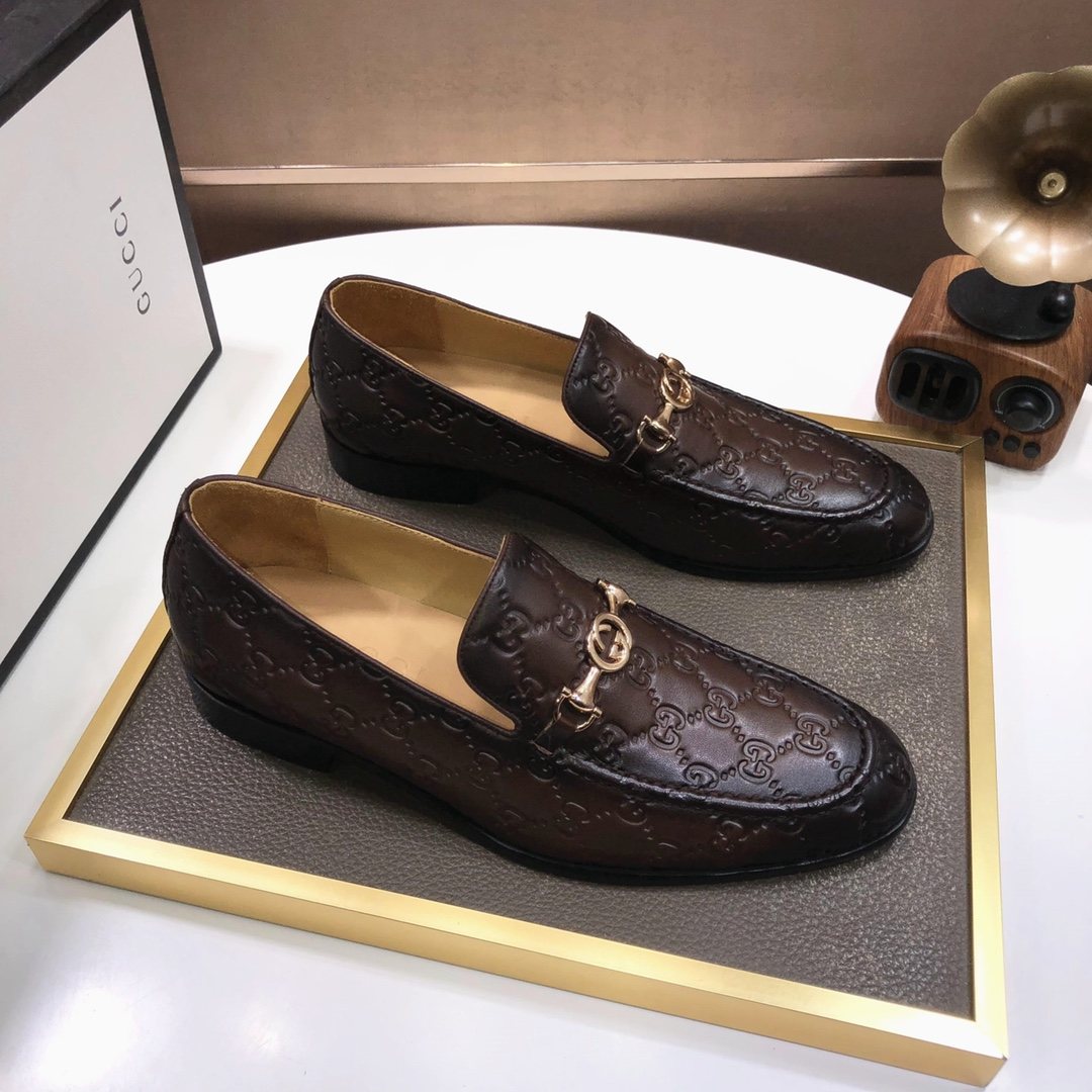 Gucci Patterned Bit Loafers — front