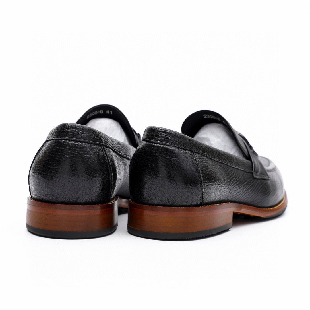 Salvatore Ferragamo Black Leather Bit Loafers — back