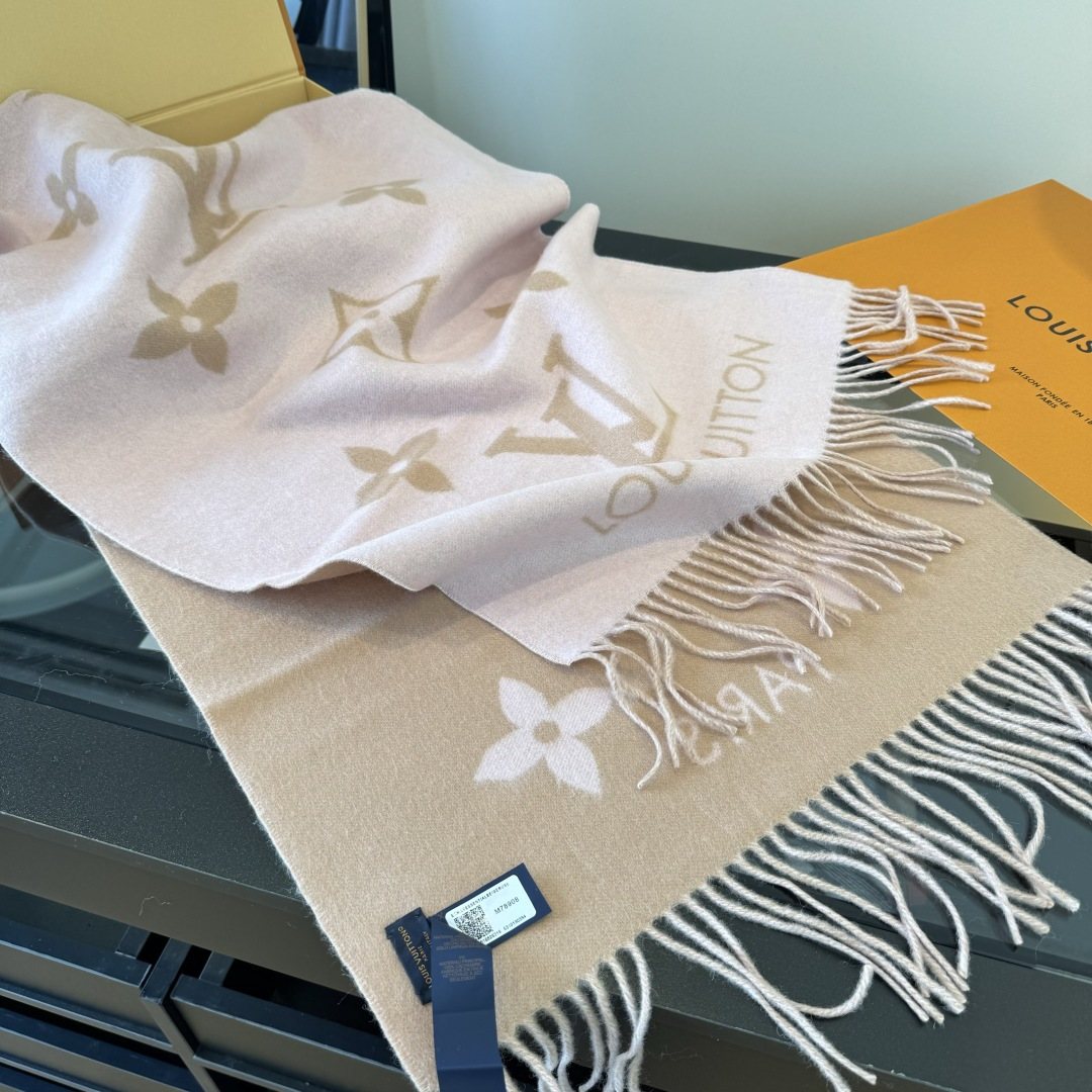 Louis Vuitton Two-Tone Fringed Scarf — front